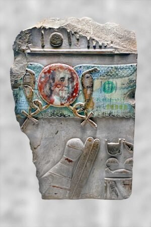 Relief fragment with exaltation to the gods / The dollar god provides life, protection and power. 2022